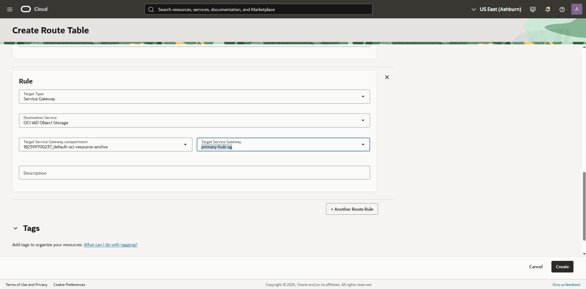 This screenshot shows the required configuration for cross-region restore.