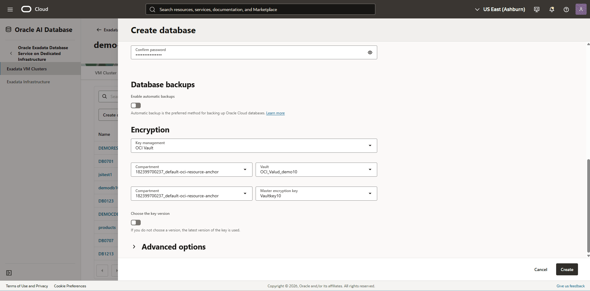 This screenshot shows how to create database.