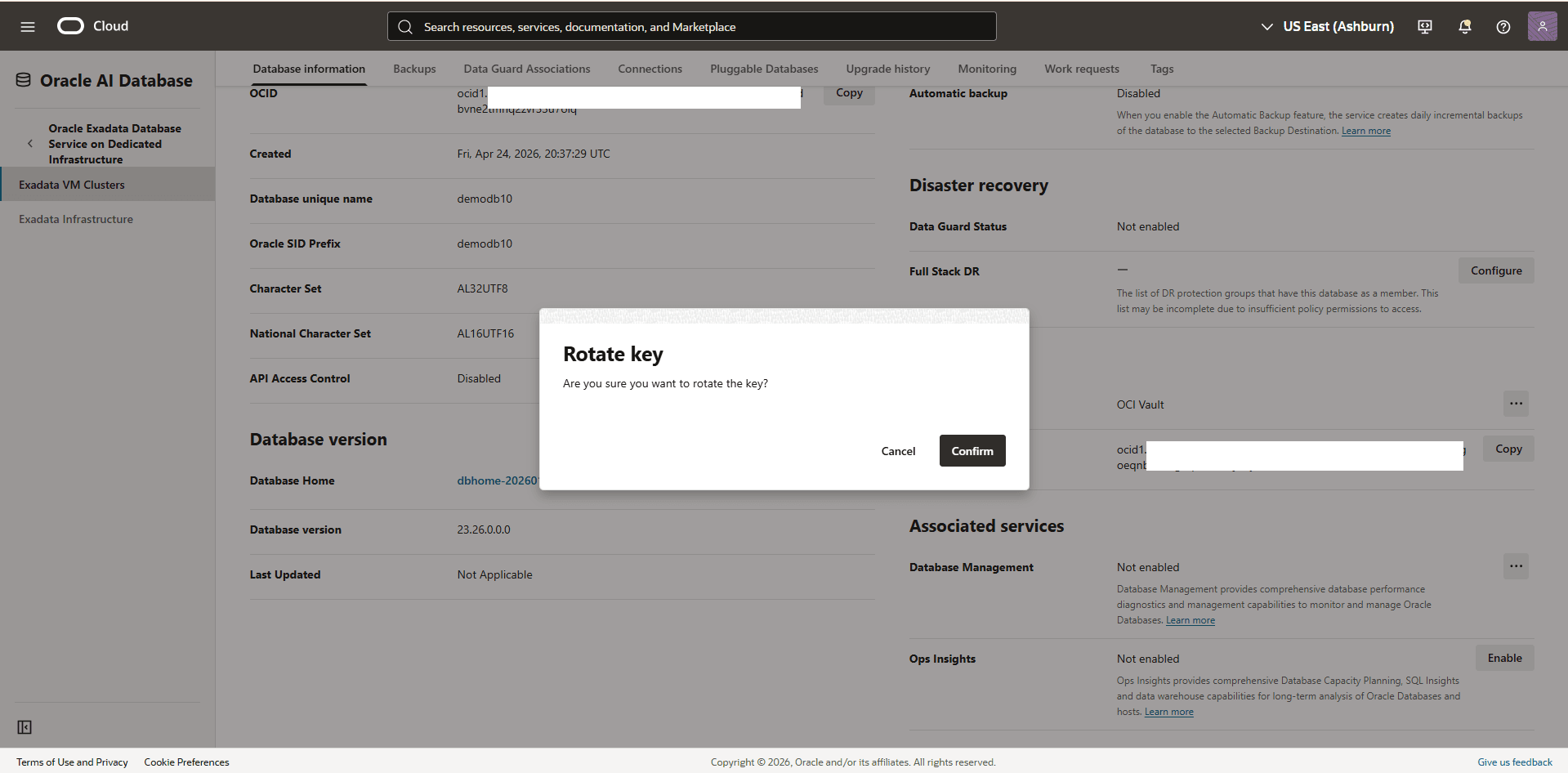 This screenshot shows how to rotate a key.