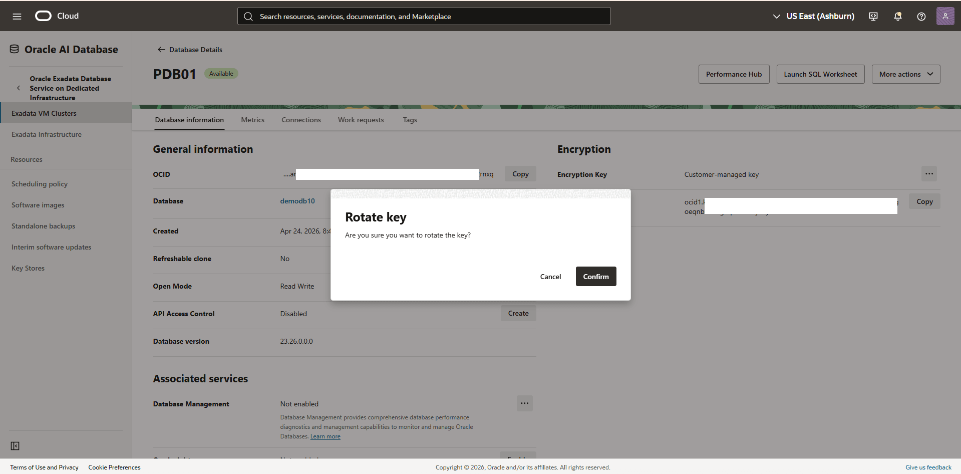 This screenshot shows how to rotate a key.