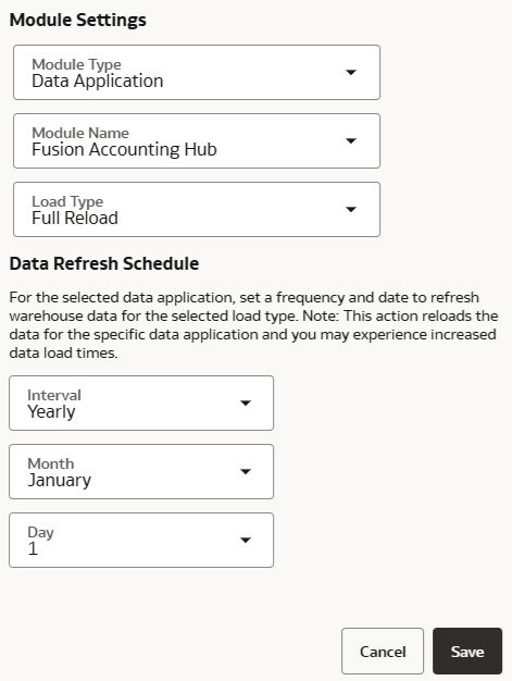 Module Settings dialog