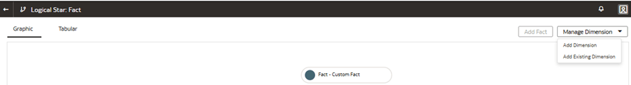 The Logical Star: Fact page displaying the Manage Dimension list of values