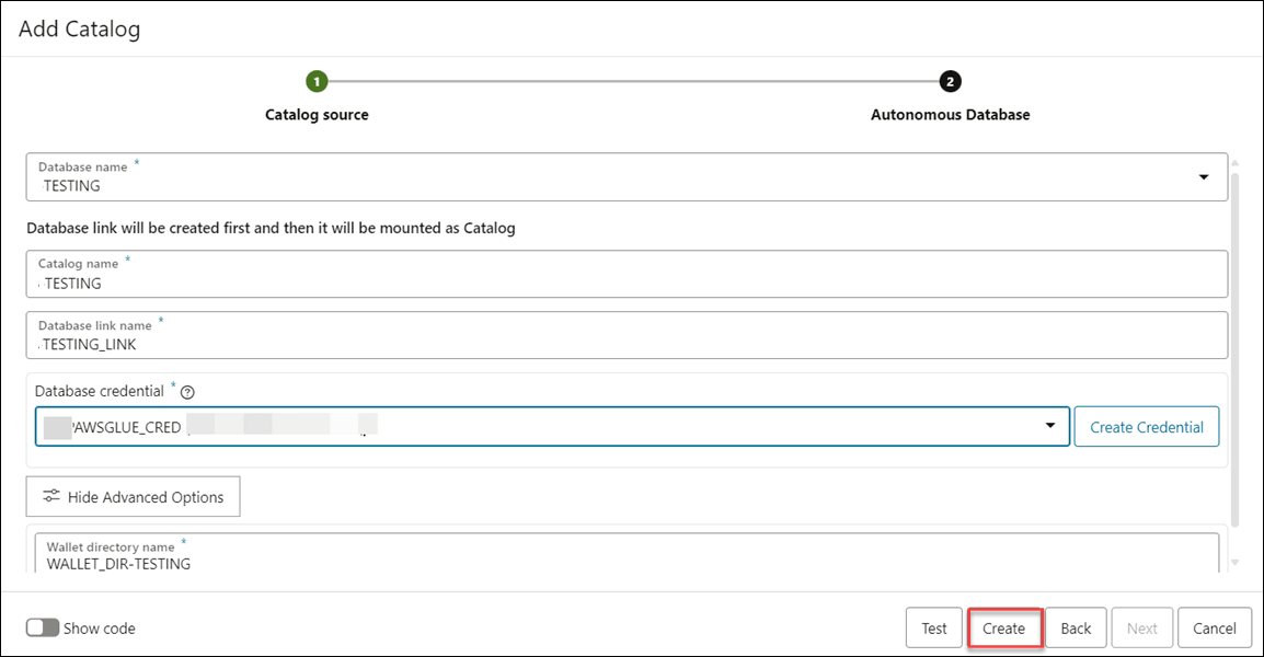Description of add-catalog-adb.png follows Description of add-catalog-adb.png follows