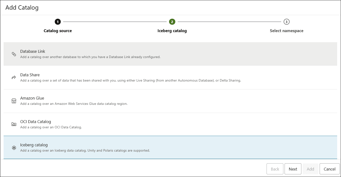 Description of add-catalog-iceberg.png follows Description of add-catalog-iceberg.png follows