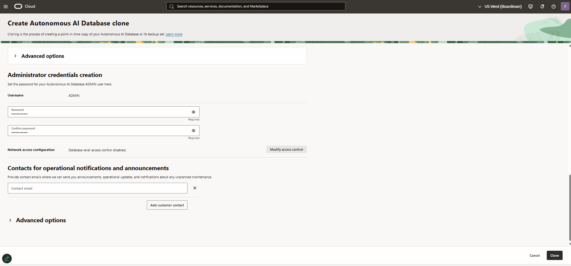 Autonomous AI Database (Dedicated) - Restore