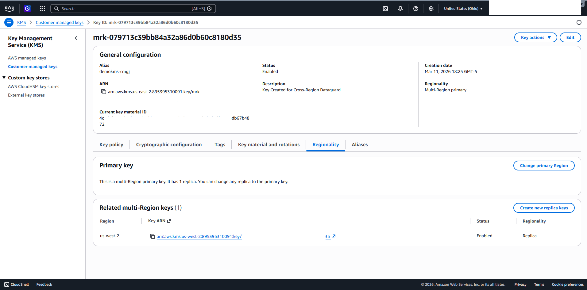 This screenshot shows how to create new replica keys. This screenshot shows how to create new replica keys.